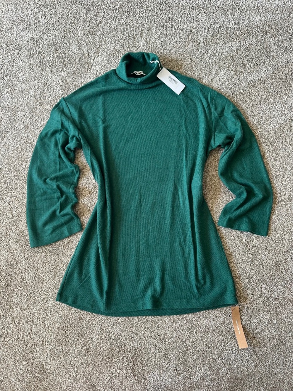 NWT Reformation Green Turtleneck Sweater Dress Tencel Fall Winter Womens M